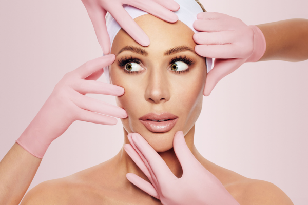 Olivia Atwood Programme Image of a model getting facial aesthetics consultation